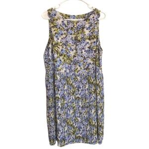 J. Jill Blue and Green Floral Midi Dress